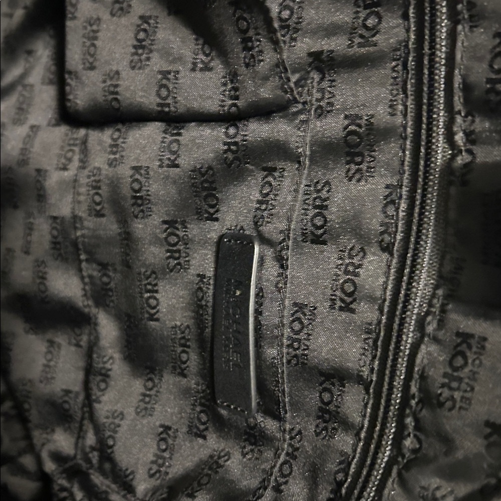 Michael Kors MK Patterned Tote - Black and Tan - Picture 3 of 3